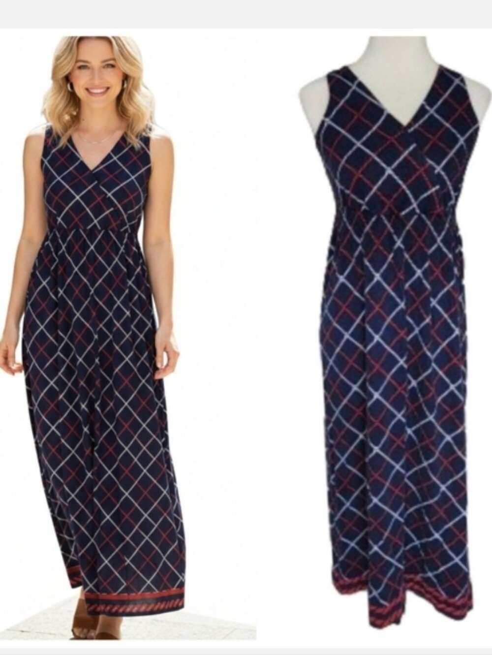 Tommy Hilfiger Navy Blue sleeveless maxi dress Women's size medium